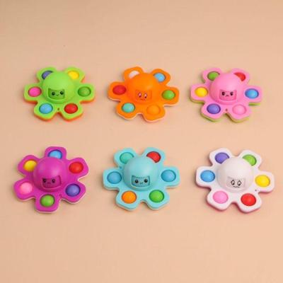 China O177 Silicone FACE O177 Autism Small Size Relaxation Flip Change Face Octopus Spinner Push Bubble Interactive Toy for sale