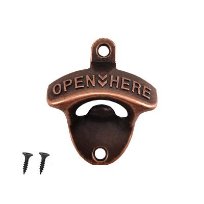 China Vintage FF91 Wall Mounted Beer Bottle Opener Home Bar Wholesale Zinc Alloy Wall Mounted Bottle Opener for sale