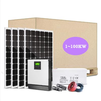 China Home Off Grid 10 Kw 10000w Complete Kit Roof Mount 10kw 20kw Solar Panel Solar Off Grid for sale