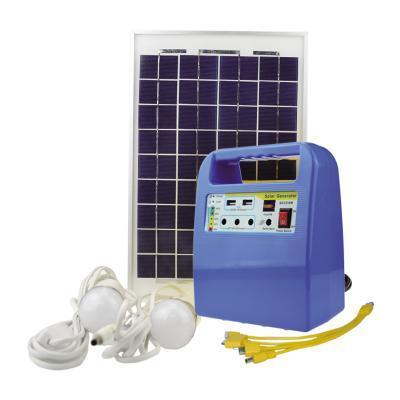 China Home Mobile Home 10W Solar Lighting System With Wireless And USB Charging Port for sale