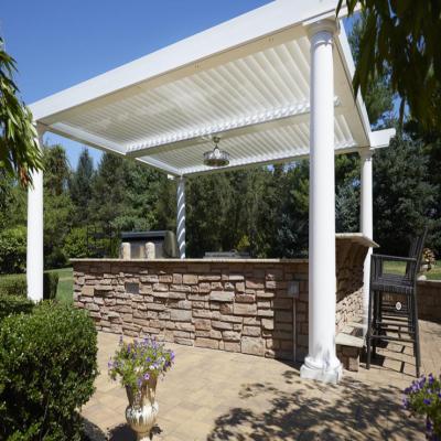 China Modern Automatic Patio Gazebo Outdoor Aluminium Pergola Opening Louver Roof for sale