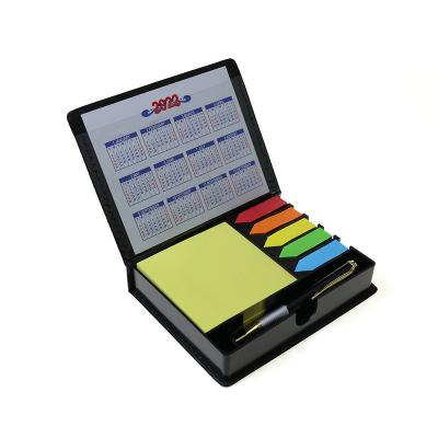 China New Arrival Self-adhesive Custom PU Leather Cover Memo Pad Sticky Note with Pen Set for stationery, office, study use and etc. for sale