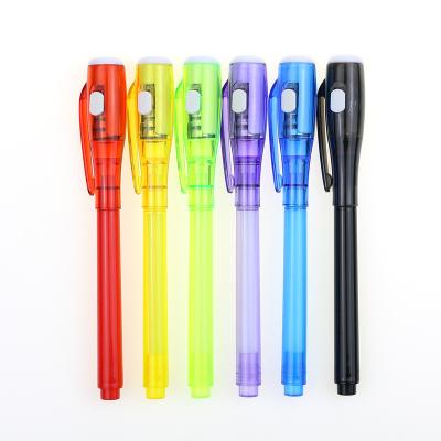 China Promotion Cheap Price Customized Magic Invisible Ink Pen, Spy Pen With UV Light Permanent Marker Pen for sale