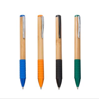 China New Popular Model Colorful Bamboo Pens With Custom Logo Pen Eco Friendly Bamboo Ballpoint Soft Grip Pen for sale