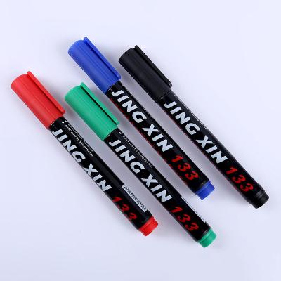 China BECOL Non-Toxic Ink Writing Black Barrel Multi Color Permanent Waterproof Marker Pen For Laminated Paper for sale