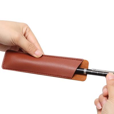 China Gift Storage Pen Case VIP Protective Ballpoint Pen Covers Soft PU Leather Pencil Case In Stock for sale