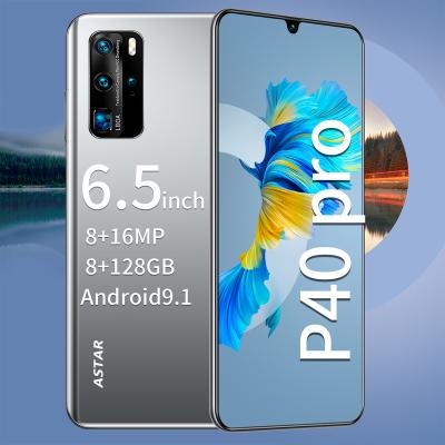 China 3G P40Pro 6.5 Inch Big Screen 8+16MP 8+128GB Memory Android System Stylish Appearance Smart Phone for sale