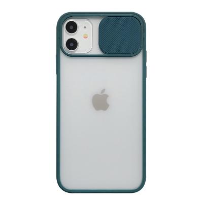 China Translucent Matte Acrylic PC Phone Case Silicone Protective Camera Lens Protector Cover Slide Cell Phone Case For iPhone for sale