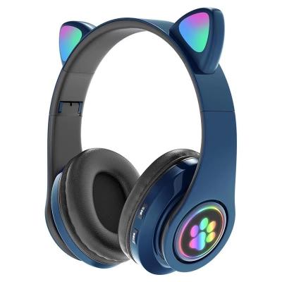 China Wireless Cat Ear Headphones Child Gift Microphone Headset Earbuds LED Earphone Girl Handsfree Luminous Lovely Light for sale