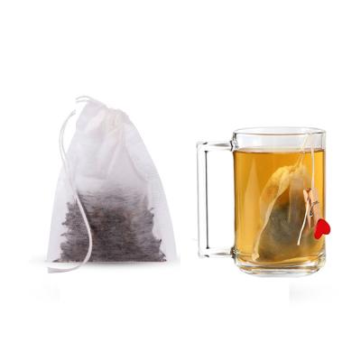 China Wholesale Biodegradable Mesh Pyramid Corn Fiber Triangle Empty Tea Bag With String And Label for sale