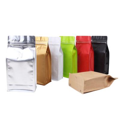 China Safety 50 Pcs Food Storage Bags With Air Release Valve, High Barrier Aluminum Foil Flat Bottom Sealable Vertical Coffee Pouches. Te koop