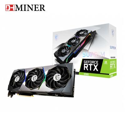 China Economic GeForce RTX 3080 SUPRIM 10G 12G Workstation Graphics Cards RTX 3080 SUPRIM 1830 MHz 19 Gbps GDDR6X 384 Bit With LHR/NON LHR for sale