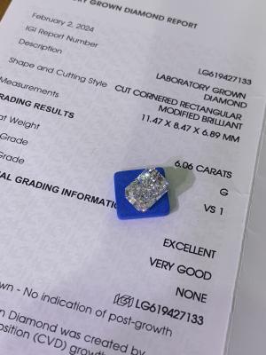 China 6.06ct Fancy Intense Blue Laboratory Grown Diamonds Radiant Brillant Cut for sale