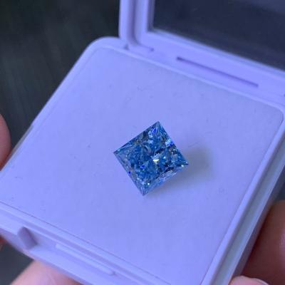 China 3.2CT Fancy Intense Blue VS1 2EX CVD Lab Grown Diamond Princess Cut for sale