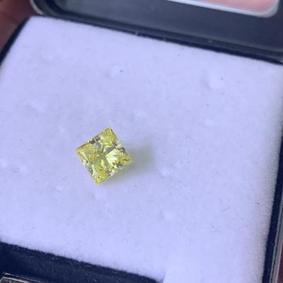 China 1.37CT Fancy Intense Yellow VVS1 EX VG CVD Lab Made Diamonds Princess Cut IGI Certificated for sale