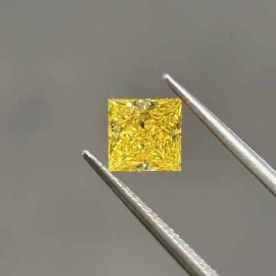 China 1.15ct Lab Grown Diamonds Yellow Princess Cut CVD Diamonds VVS2 2EX N IGI for sale