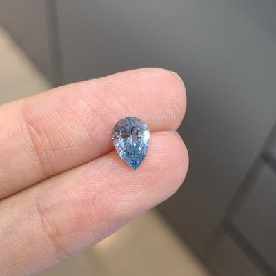 China 1.03ct Diamantes cultivados en el laboratorio CVD Corte de pera de lujo Azul intenso VS2 2EX N IGI en venta