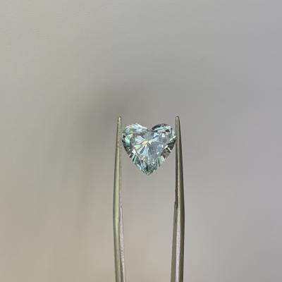 China 4.17 Carat SI2 Clarity Blue Grown Brilliance Diamonds Heart Cut for sale