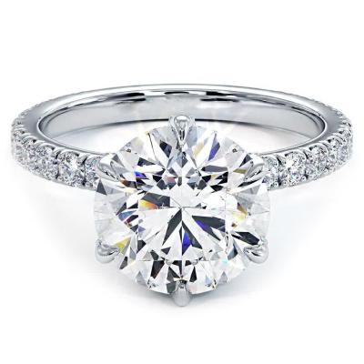 China 2 Carat Lab Grown Diamond Ring Prong Setting VVS Clarity HPHT Round Cut for sale