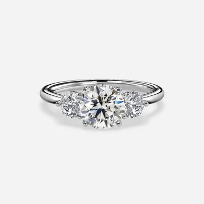 China VVS Clarity HPHT Round Cut Lab Grown Diamond Ring 2 Carat Custom Diamond Wedding Bands for sale