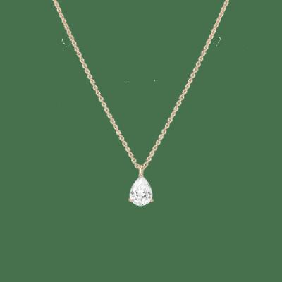 China 18K 14K 10K Solid Gold Clarity CVD Pear Cut Bezel Lab Grown Diamond Necklace for sale