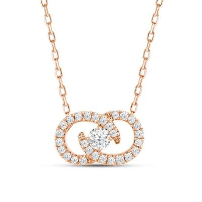 China Lab Grown Diamond Necklace Jewelry Type 18K 14K 10K Solid Gold Clarity CVD Round Cut Bezel for sale