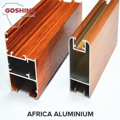 China Wood Grain Powder Coating Aluminium Profiles Length Customized For Building for sale