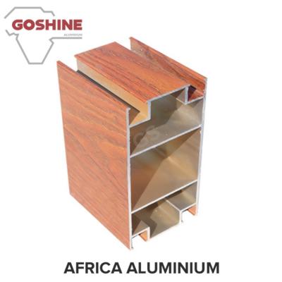 China Red Wood Finish Aluminium Profiles High Coating Hardness And Strong Adhesion for sale