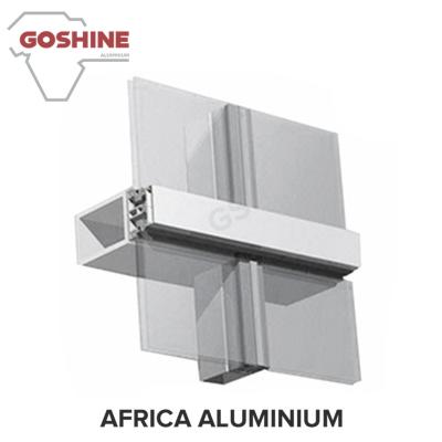 China White powder coating 6063 t6 glass aluminum curtain wall profiles for Maldives for sale