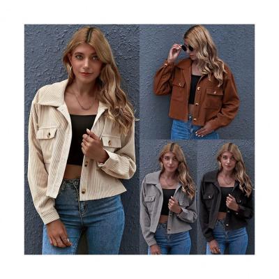 China Wholesale Fashion Vintage Solid Color Casual Single Breasted Warm Pockets Waterproof Coat Autumn Clothing Shoyt Jackets For Women for sale