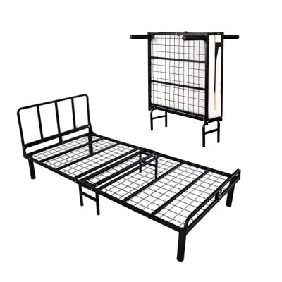 China Foldable Metal Frame Platform Hotel Guest Bed Custom Metal Bed Frame Strong Folding Bed for sale