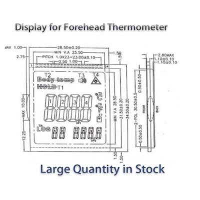 China digit segment lcd, backlight, connector zebra stripe for YMT adult non-contact lcd-baby forehead thermometer custom for sale
