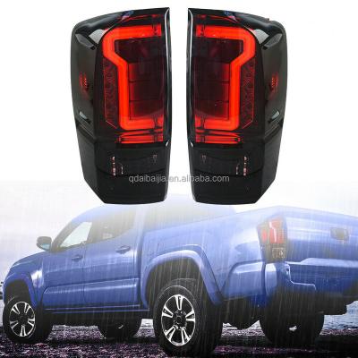 China For Toyota 2016-2020 Tacoma For 16-20 Toyota Tacoma LED DRL Tail Lights Rear Rear Light Black Clear Lens Pairs for sale