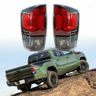 China Dot-certified For Toyota Tacoma 2016-2021 Black Bezel Tail Lights Brake Lamp LH+RH Clear Lens for sale