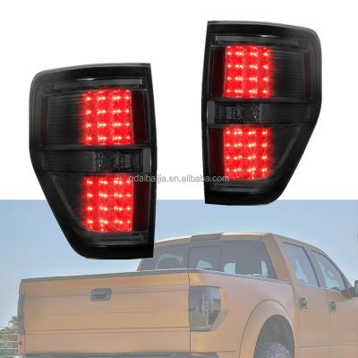 China For 2009-2014 Ford F150 Pickup Truck LED Rear Brake Black Lamps 2pcs For 2009-2014 Ford F150 Tail Lights for sale