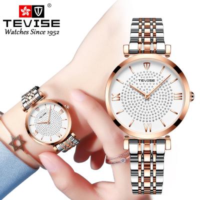 China Non-Specific TEVISE Business Luxury Women All Over The Sky Star Watch Quartz Watch for sale