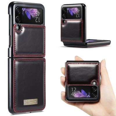 China Shockproof Custom Luxury Leather Case For Galaxy Z Flip 4 Phone Case Back Cover Flip 3 For Samsung Galaxy Z Flip4 Phone Cases for sale