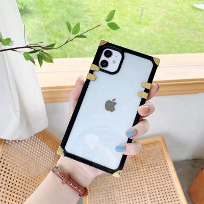 China New Design Cell Phone Square Luxury Shockproof Cover Hard Custom Logo Colorful Clear Bumper Phone Case For iPhone 12 Case for sale