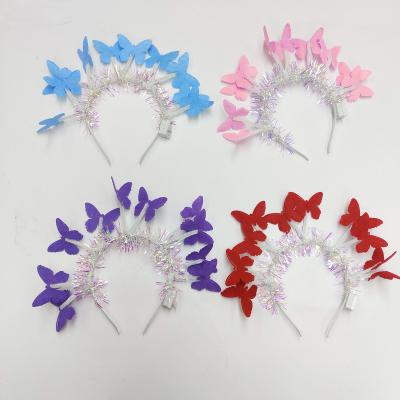 China Cute Butterfly Fascinator Hat Monarch Derby Headband Festival Crown Halloween Costume Headpiece Bohemian Lit Wedding for sale