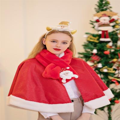 China 2021 Newest Christmas Wear Winter Scarf With Santa Claus Pattern Christmas Scarf for sale