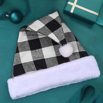 China Normal Christmas Wear Cheap Price Plaid Christmas Hat For Kids Christmas Hat for sale