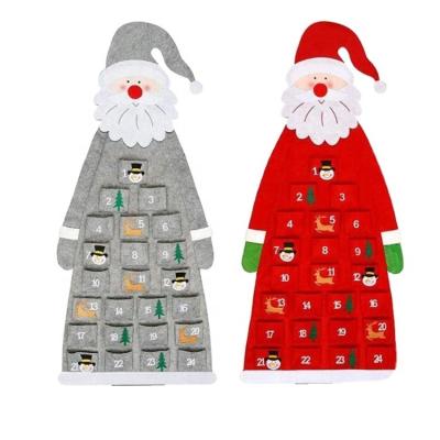 China Hanging Christmas Decoration Hot Sales Christmas Gifts 24 Days Felt Christmases For Advent Calendar for sale