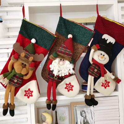 China Christamas Home Decoration Price Christmas Decoration Snowman Reindeer Pattern High Quality Cheap Christmas Stocking Bangs Customized Christmas Supplies for sale