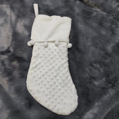 China Christmas Decoration New Design White Soft Material Bubble Stocking Christmas Tree Decoration Custom Stocking for sale