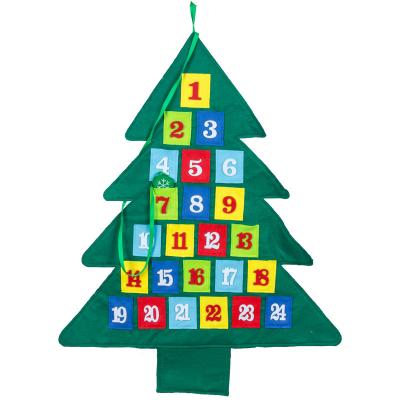 China Christmas Hanging Decoration Customized Christmas Tree Felt Hanging Calendar Tree Countdown for sale