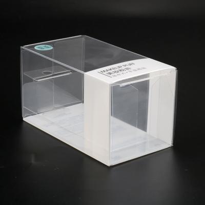 China Recycled Materials Luxury Clear Collapsible Plastic Box Custom Full Color Hanging Printing Plastic Box for sale