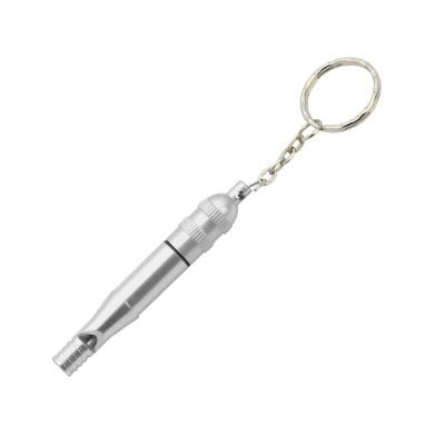 China Durable Aluminum Emergency Survival Training Whistle Outdoor Climbing Tools Gift Whistle Key Chain for sale