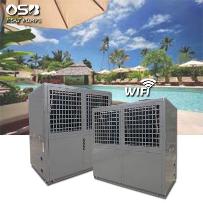 China Outdoor Heat Pump Air Source Heater Vertical Gray Casing Refrigerator For Pool /spa for sale