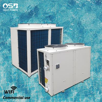 China Commercial outdoor use 380/50hz air to water heatpump for swimming pool heating cooling with intelligent WIFI function for sale