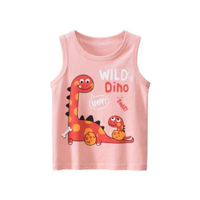 China Breathable Toddler Children Clothing Set Summer Cotton Casual Sleeveless Tee T-Shirts Kids Tank Top for sale